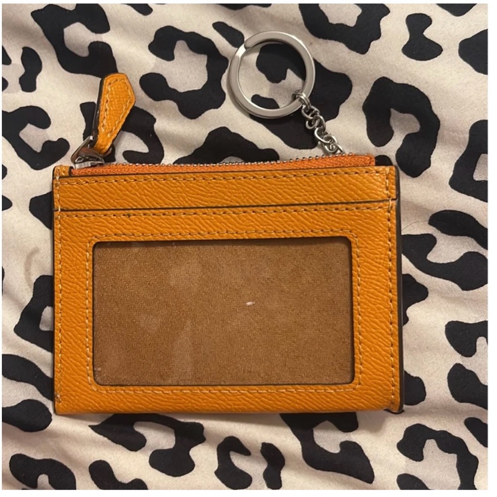 Coach Orange Leather Key & Card Holder
